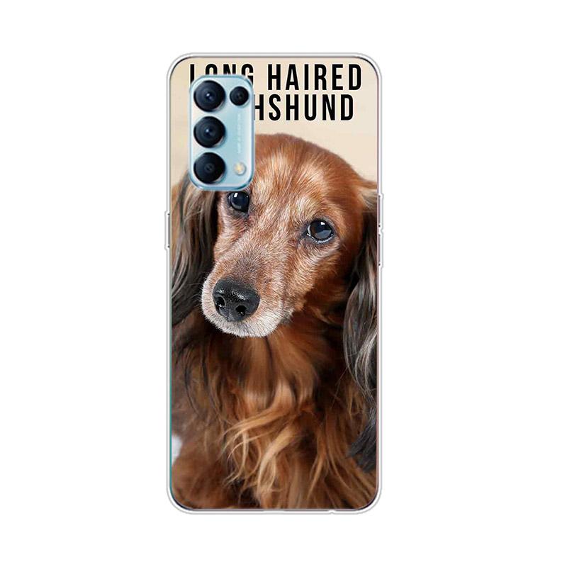 Dachshund Doberman Dog para OPPO Reno7 SE 6 5 ZF 4G 5G Find X2 X3 Neo Lite Pro Plus Capa de telefone transparente macia Coque