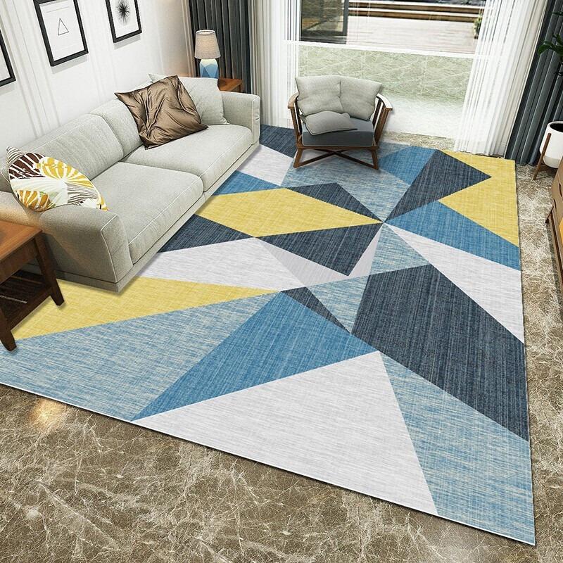Nordic Abstract Geometry Printing Large Carpet Anti-slip and Wear-resistant Soft Mat for Living Room Bedroom Rug Easy To Clean