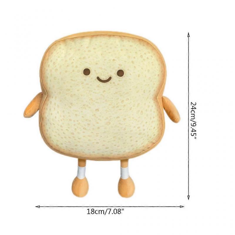 Soft Toast Bread for Doll Baby Gifts Infant Bed Nap Soothing Decoration for Doll Toy with Cute Design Vintage Type Food  Roasted golden