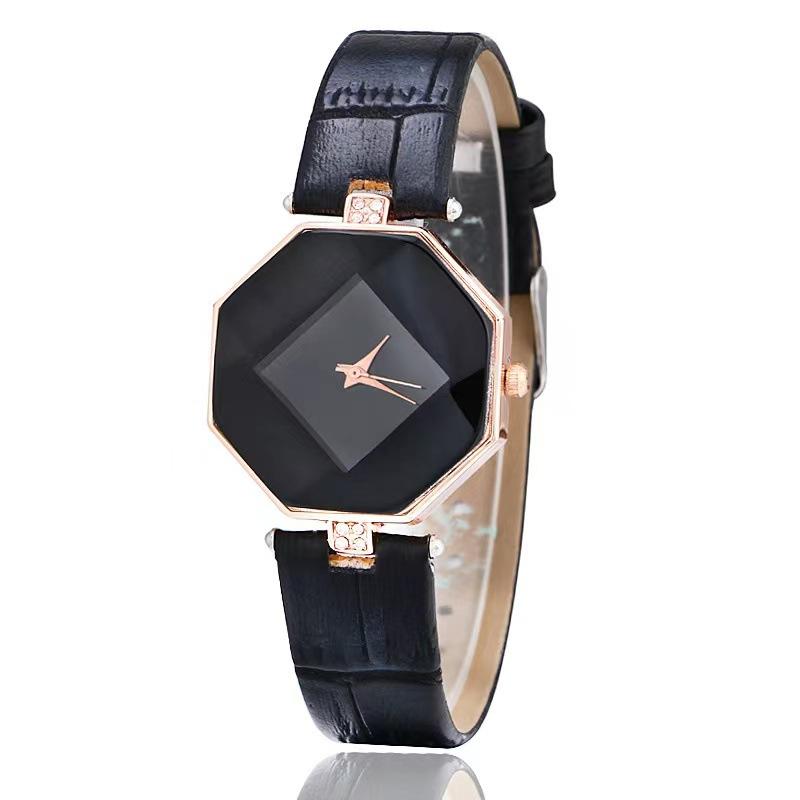 1pc-New Korean Luxury Women's Watch with Angular Diamond Mirror Fashion Watch