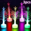 3/1pcs Mini Flashing LED Christmas Tree Colorful Fiber Optic Christmas Tree Night Light Home Party Decorations Romantic Gifts
