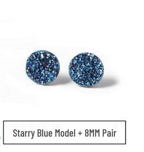 Men's Black Crystal Cluster Earrings - Simple Korean Style with Personality