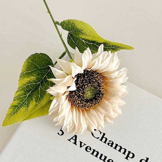 Artificial Flowers Realistic Sunflower Bouquet for Home Decoration UV-Resistant Fade-Free Adjustable Stem Living Room Bedroom Wedding Photo Props