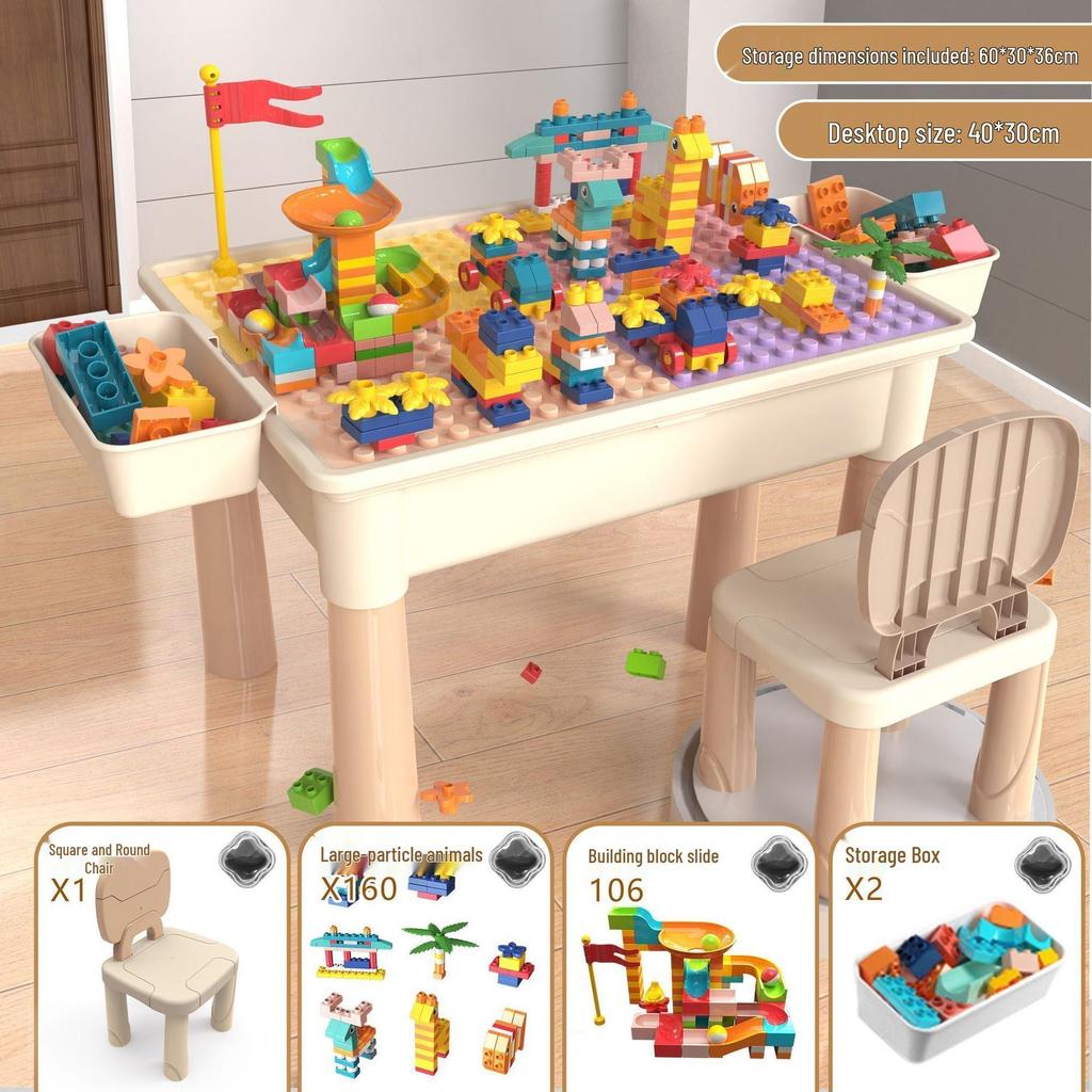Multifunctional Building Block Table for Kids Ages 3-6: Educational & Playful Gift