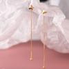 Cercei Lungi Din Argint 925 Bright Fly Gold Plated Butterfly Dangle Earrings, Delicate Feminine Design, Elegant Accessory, Jewelry Box Included, A180