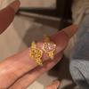 New In Palace Style Delicate Yellow Gemstone Flower Rings for Women Luxury High Fashion Ring Party Wedding Jewelry Gifts