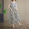 DIMANAF Neues Sommer-Strandkleid 2026 für Damen Übergröße Baumwolle Vintage Dame Blumenprint Locker Übergröße