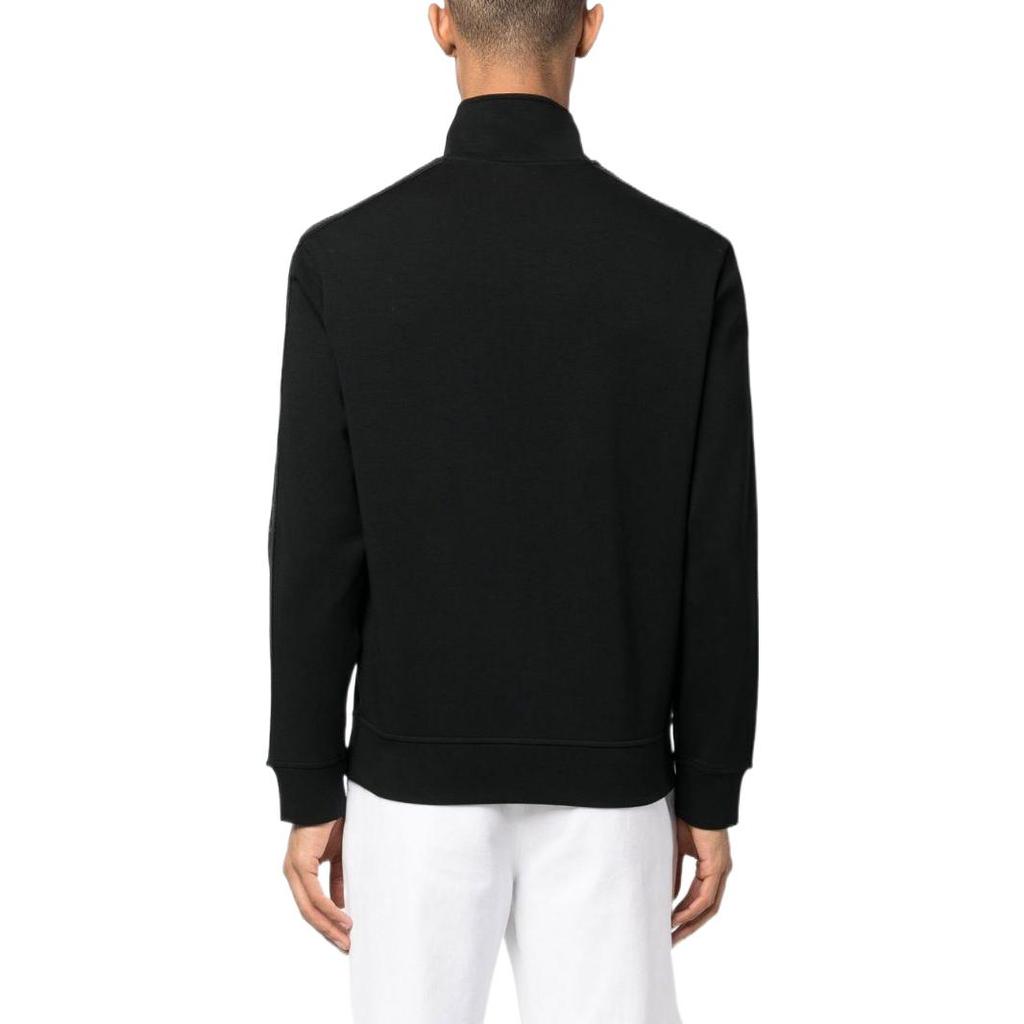 Emporio Armani FW22 Solid Color Logo Tape Zip Jacket Men Jackets Black 3R1MBA-1JHSZ-0999