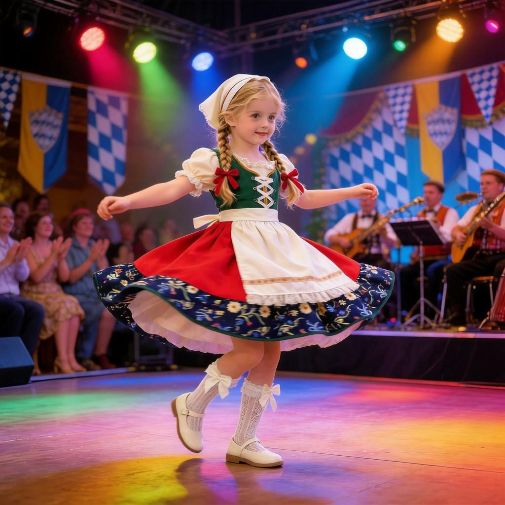 European Fairy Tale Girls Dirndl Costume For Oktoberfest And Stage Performances
