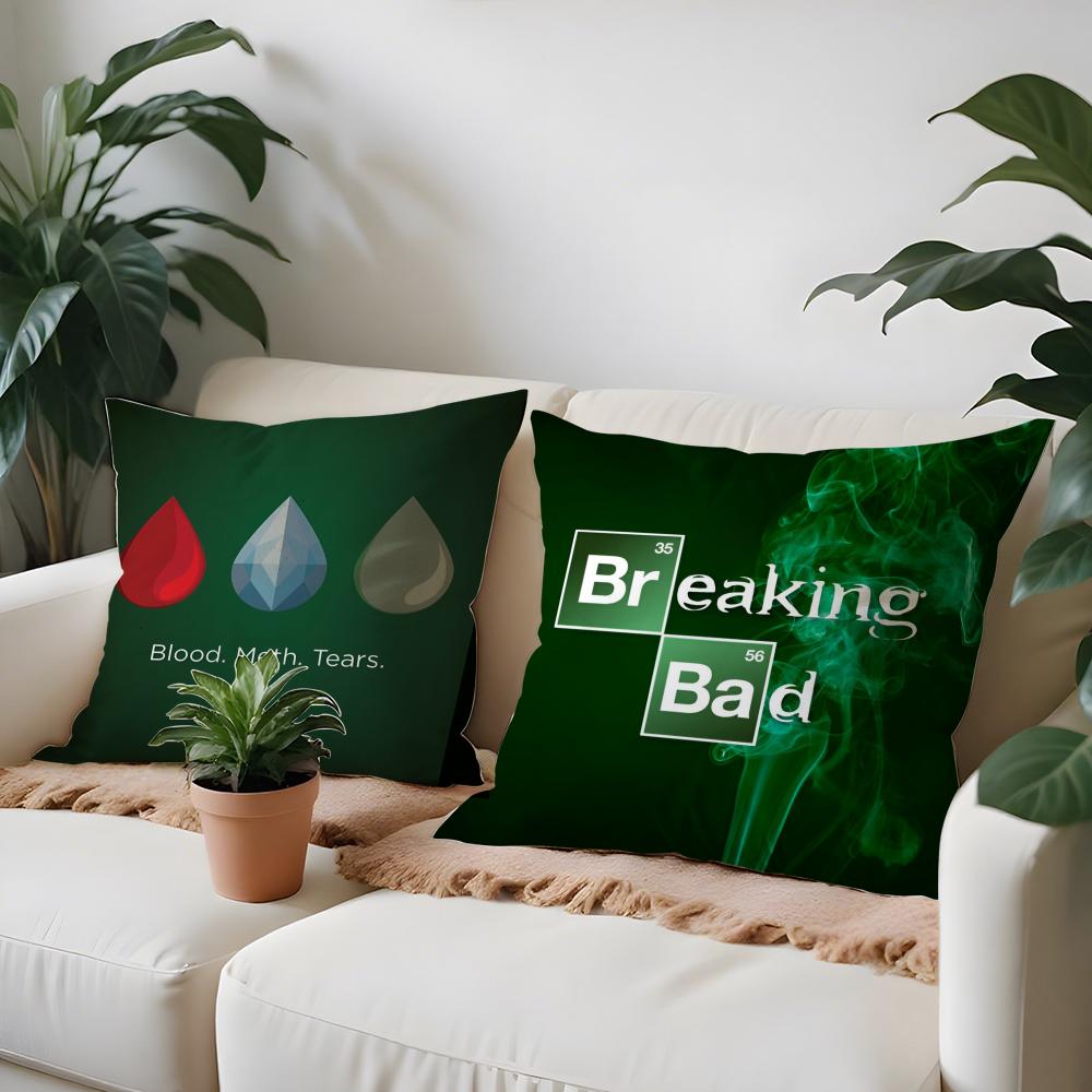 Classic TV B-Breaking b-Bad Pillow Case Anti-dustmite Pillow Invisible zipper silky short plush Sofa cushion cover
