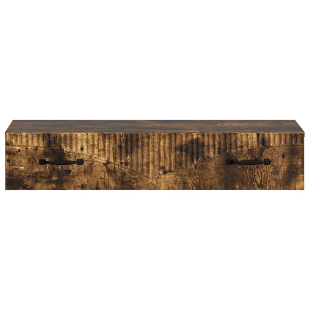 Wall Mounted Side Table Smoked Oak Wood Based Material