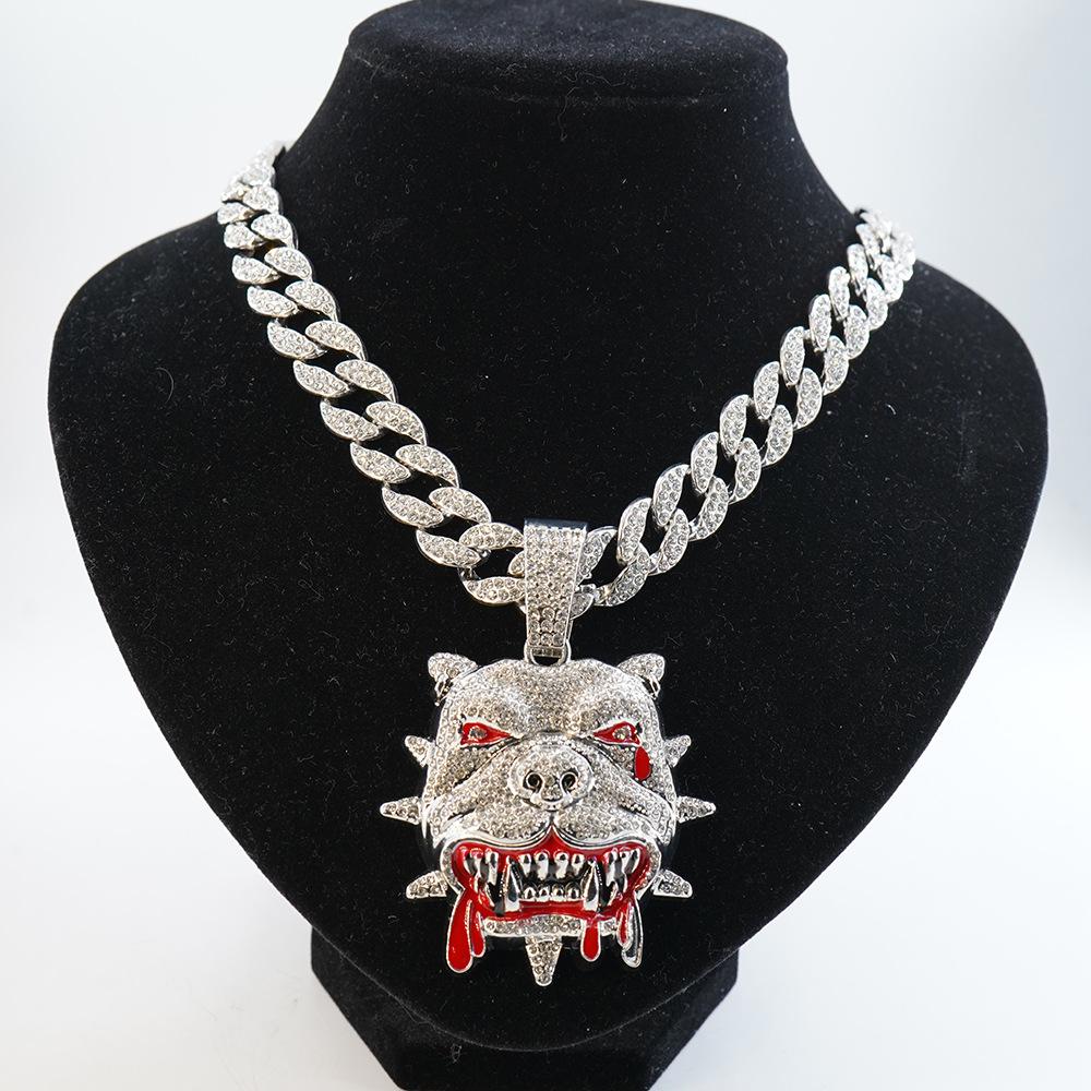 European and American new products are hot-selling hip-hop personality bulldog pendant necklace trend personality fashion cool men's accessories