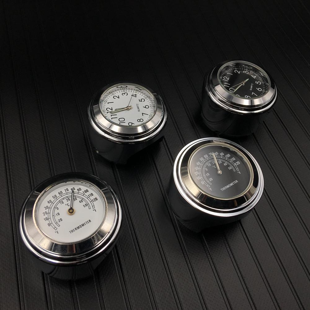 7/8" or 1" Motorcycle Handlebar Clock & Thermometer Fit For Harley Honda Yamaha Suzuki Kawasaki UTV ATV