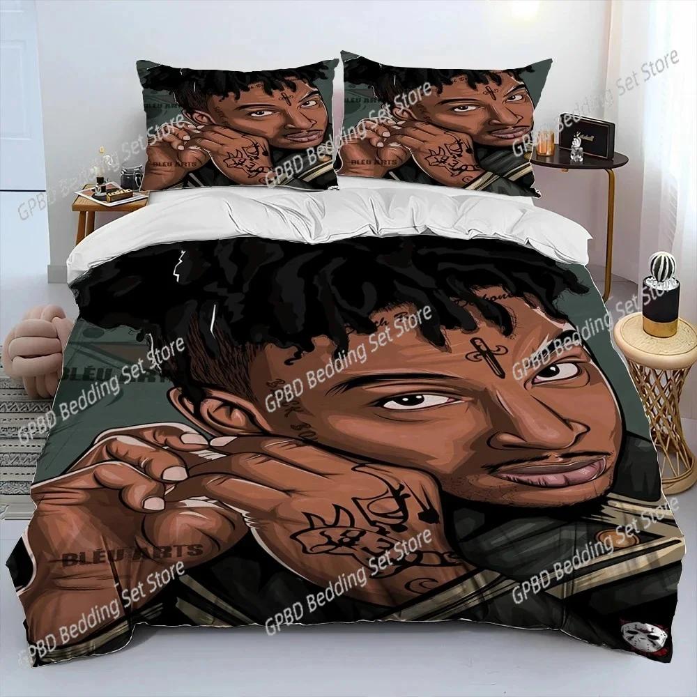 Set Biancheria da Letto Hip Hop Art Rapper Leggenda Stella Camera da Letto Morbido Copriletto Moderno Copripiumino Confortevole Coperta Trapuntata E Federa