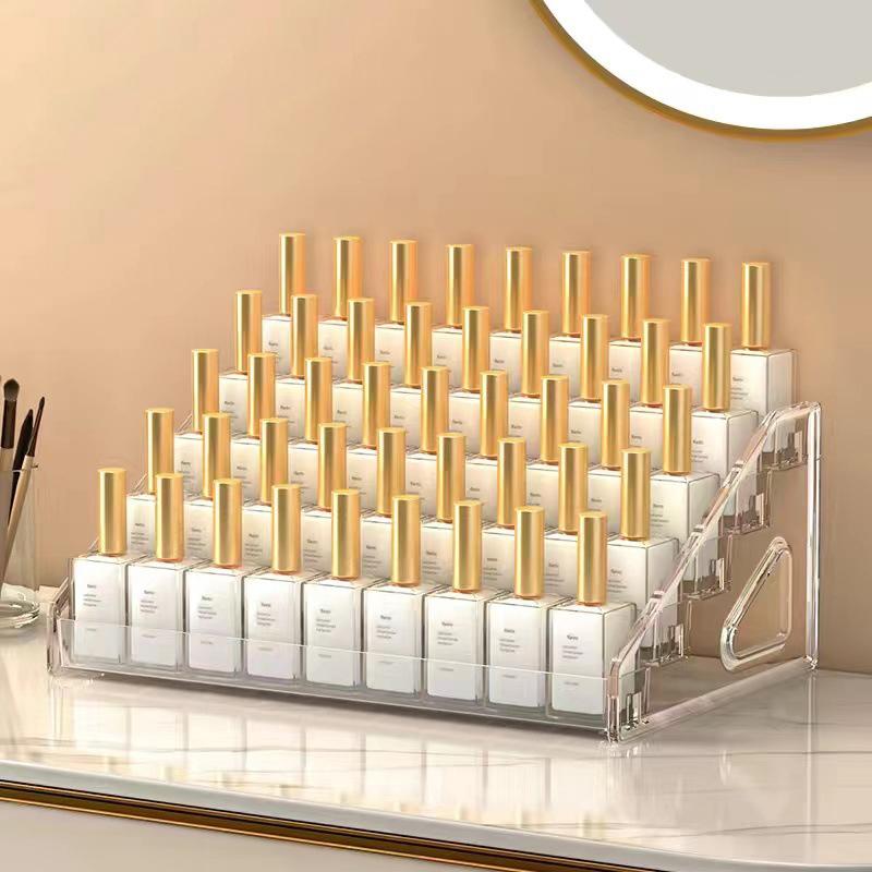 Nagelkunst Aufbewahrungsbox Mehrschichtige Transparente Nagellack Ausstellungsregal Haushalt Täglich Lippenstift Kosmetik Nagellack Kleber Regal