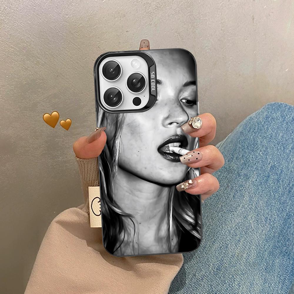 

Model K-Kate M-Moss Phone Case For IPhone 16 15 14 13 12 11 Pro Max X XR XSMAX 8 7 Plus Matte Shockproof Back Cover iPhone 15 pro