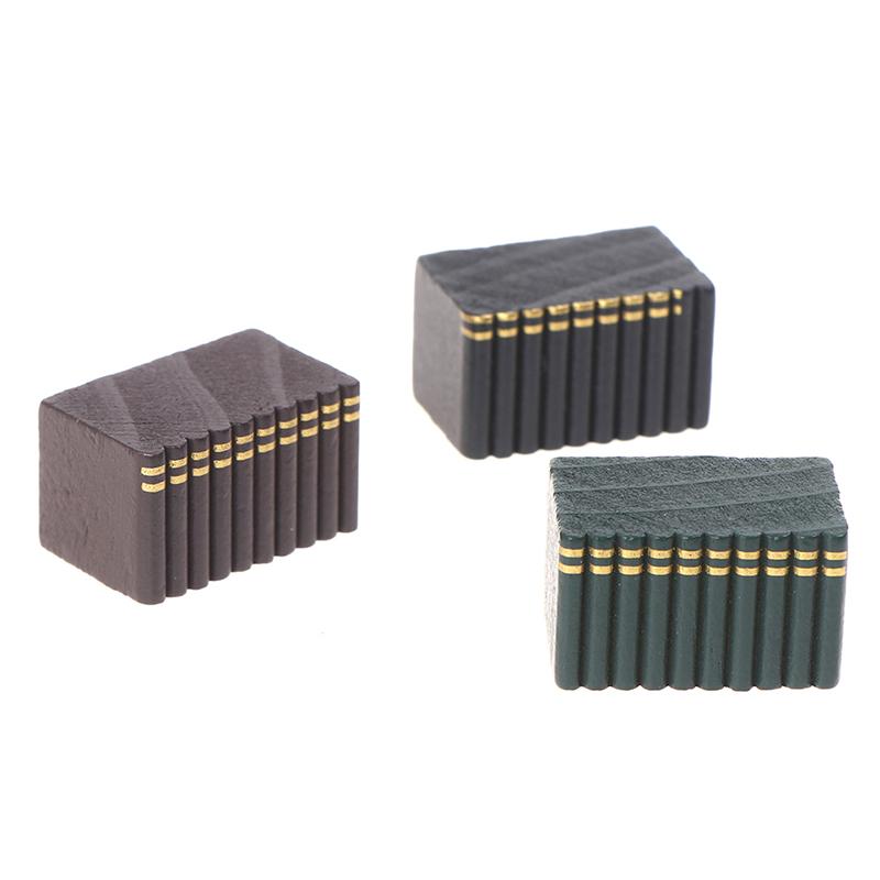1:12 Dollhouse Miniature Wooden Book Model Accessories For Furniture Decor Toys