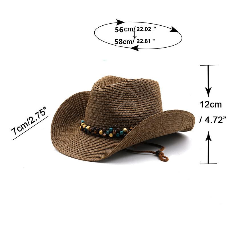 Horseback riding cowboy straw hat men and women outdoor travel fishing visor big edge curled beach hat western cowboy hat