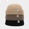 Wool Knit Brimless Cap Round Top Melon Cap Simple Fisherman Skullcap  Autumn Winter