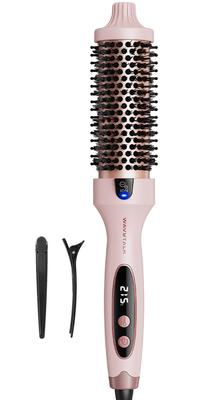 Wavytalk Roll Brush Iron 38mm, for Shiny Hair Blow Drying, Tourmaline Ceramic, Negative Ion Thermal Brush, Low Damage, 5 Temperature Settings, Pink