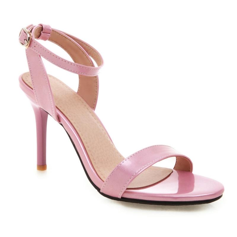 

Модные летние босоножки, туфли на высоком каблуке для женщин, шлепанцы, большой размер 44 50, ремешки на щиколотке, красные, белые, для вечеринок, танцев, свадьбы, женская обувь 48