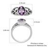 Faceted Natural Amethyst Gemstones Solid925 Sterling Silver Handmade Triquetra Celtic Knot Solitaire Ring For Women & Girls