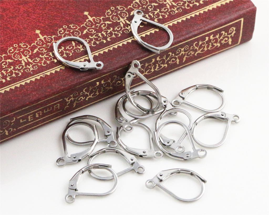 15*10mm 30pcs/Lot 316 Stainless Steel 3 Color High Quality Earring Hooks Wire Settings Base Settings WholeSale