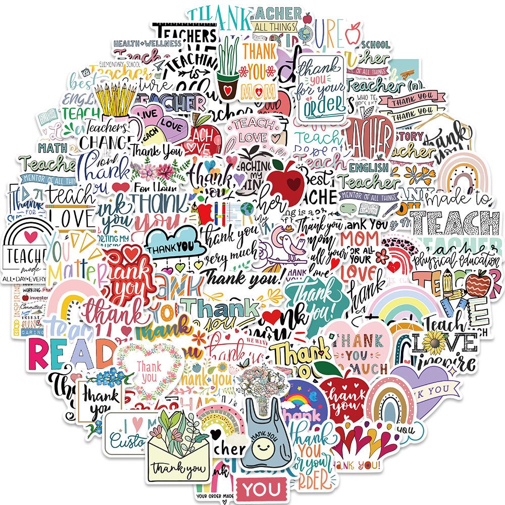 

100 Popular Thanksgiving Teacher s Day Graffiti Stickers Decorate Suitcase Notebook Waterproof Stickers