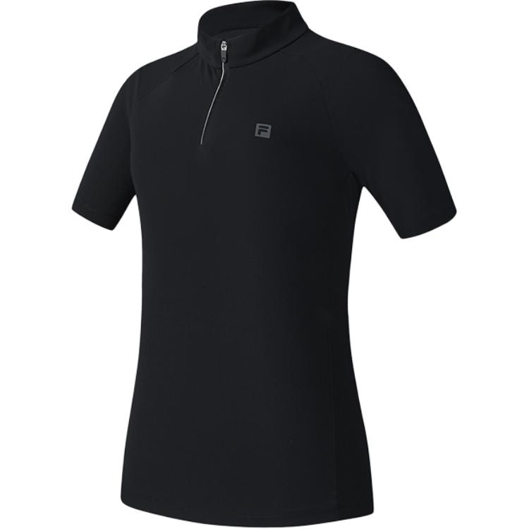 

Fila Футболка с коротким рукавом на молнии до половины и воротником-стойкой для тренировок Explorer Женский топ Глубокий черный A11W527114F-BK M