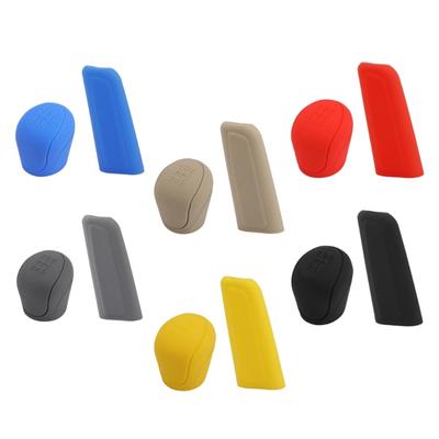 Housse de levier de vitesse et de frein à main extensibles, lot de 2 pièces, en silicone, couleur unie, pour homme et femme