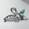 1Pc Enamel Fishtail Grab Clip Silver Tone Diamond Starfish Hair Grab Hairpin Disc Hair Shark Clip Hair Accessories
