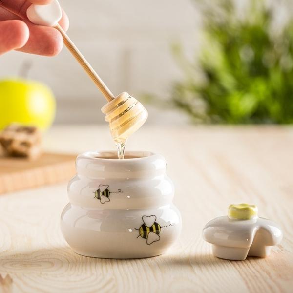 Honigtopf mit Löffel Honigspender mit Deckel