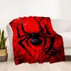 Black Spider On Red Background Flannel Blanket-Soft and Suitable for Sofas,Beds,Offices,Travel,All Seasons,Great Gift for Holidays and Birthdays.