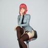 25cm Chainsaw Man Uniform Makima Sitting Pose Figure Desktop Computer Case Ornament Anime Model Toy Gifts For Adult Collectors