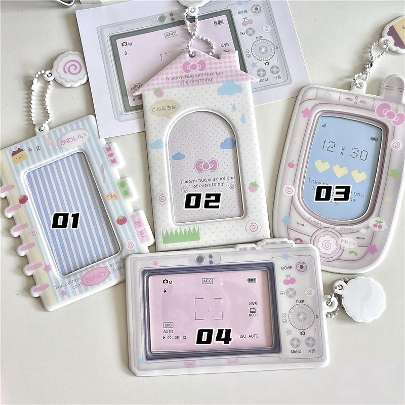Cartoon Mobile Phone Camera Shaped PVC Card Holder Kpop Idol Photocard Protection Cover Korean Ins Photo Storage Case Pendant
