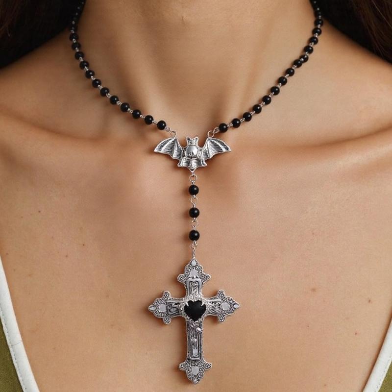 Elegant Beads Necklace Gothic Religious Necklace Pendant Necklace Neck Jewelry Modern Jewelry Present for Man and Women