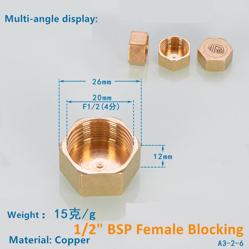 1/2 3/4" 1 Inch Male Female Thread Brass Pipe Hex Head End Cap Plug Fitting Quick Connector Ght  Brass Universal Faucet Adapter