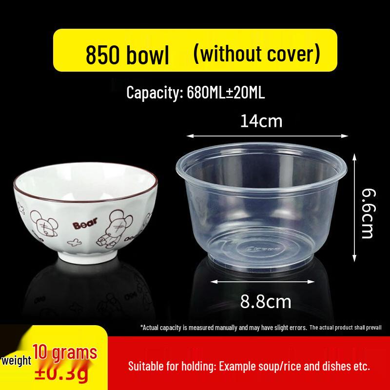 Disposable Extra Thick Transparent Meal Bowls