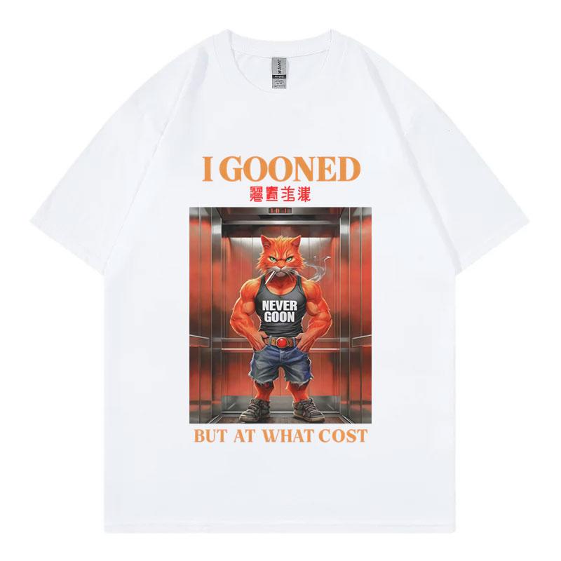 I Gooned But At What Cost Funny Tshirt Japanese Goon Meme Graphic T Shirts Mens Womens Casual Fashion Short Sleeve Tshirts