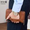 Herren RFID Business-Geldbörse mit Doppelreißverschluss - Retro, Modische, Große Kapazität Damen-Clutch
