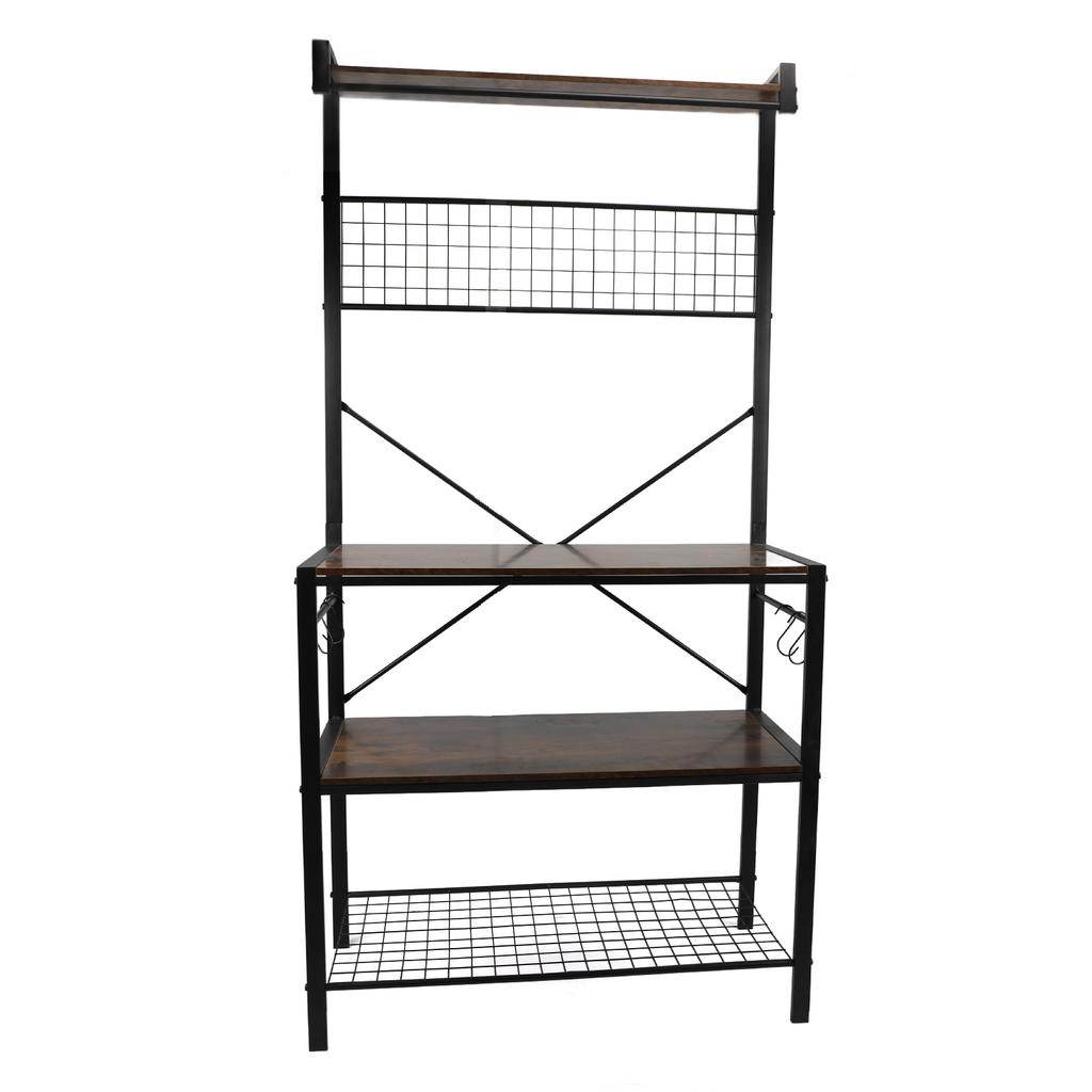 Layered Organizer Shelf Metal Frame Storage Shelving Unit Multi Layer Organizer Stand for Microwave