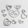 Fashion Stainless Steel Cut Out Heart Pendant Fashion Trendy Cool Punk Hip Hop Stylish Matching DIY Ornament Accessories