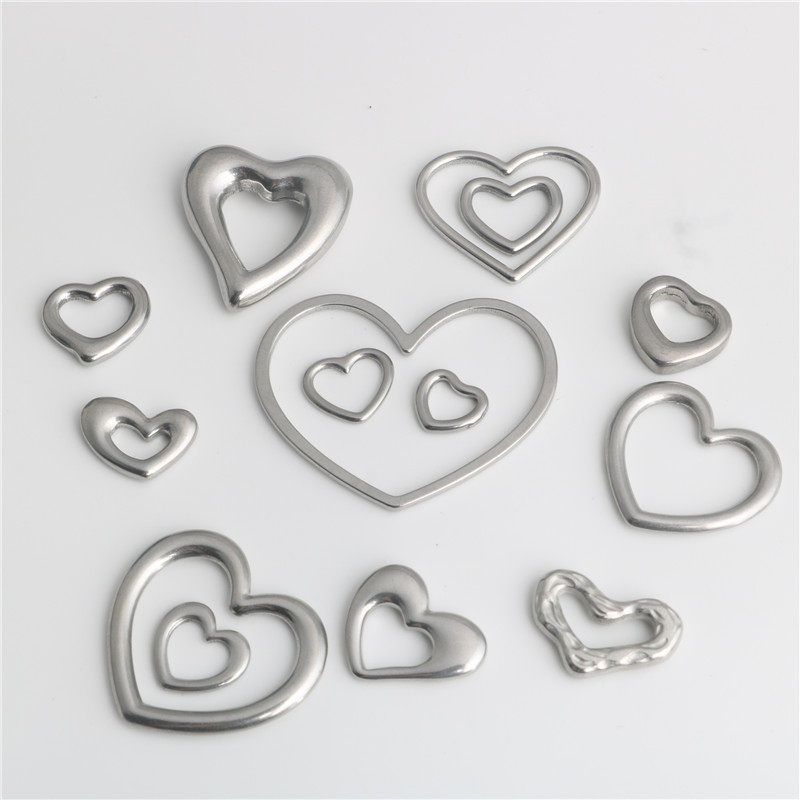 Fashion Stainless Steel Cut Out Heart Pendant Fashion Trendy Cool Punk Hip Hop Stylish Matching DIY Ornament Accessories