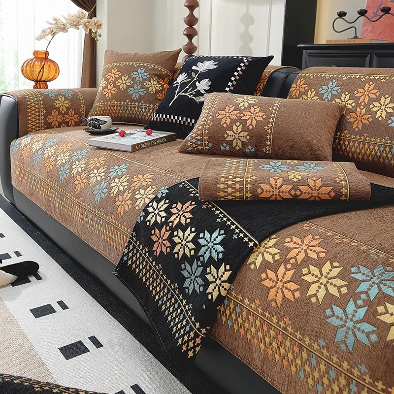 New Sofa Cushion Light Luxury High-End Seat Cushion Fixed Non-Slip Four-Season Universal Anti-Cat Scratch Sofa Cover