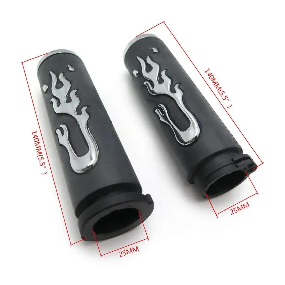 Flame Angry Fire Handlebar Grips for Harley Davidson Suzuki 1" 25mm Throttle Motorcycle Parts