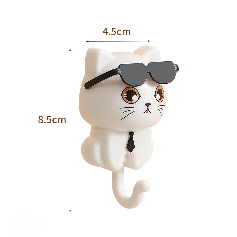 

1/3pcs Kitten Hooks Cartoon Cats Gravities Induction Decorative Hooks Storage Racks for Keys Umbrellas Towels Adhesive Hooks 1PCS белый