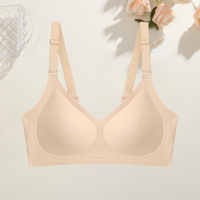 Women Seamless Wireless Bra Soft Breathable Thin Cup No Trace Underwear Adjustable Strap Push Up Lingerie For Daily Wear