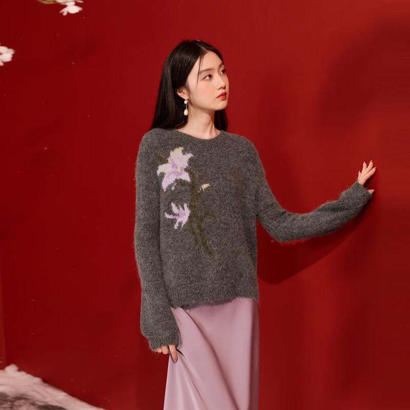Sancai Neuer Chinesischer Floral-Strickpullover
