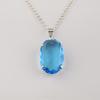 Swiss Blue Topaz Gemstone 925 Sterling Silver Handmade Partywear Pendant For Women, Topaz Pendant For Mother PP-64-9
