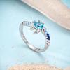 New In Rings Copper Jewellery Certified Delicate Blue Zircon Turtle Authentic High Quality for Women Wedding Ring Set